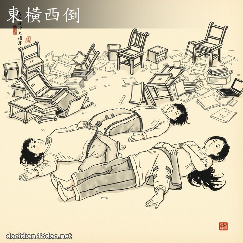 东横西倒 配图