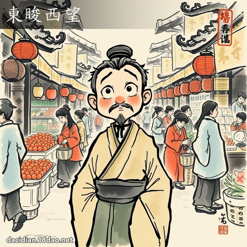 東睃西望 - 中華成語配圖