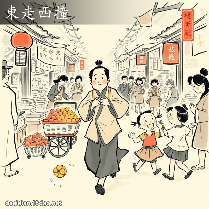 东走西撞 - 中华成语配图