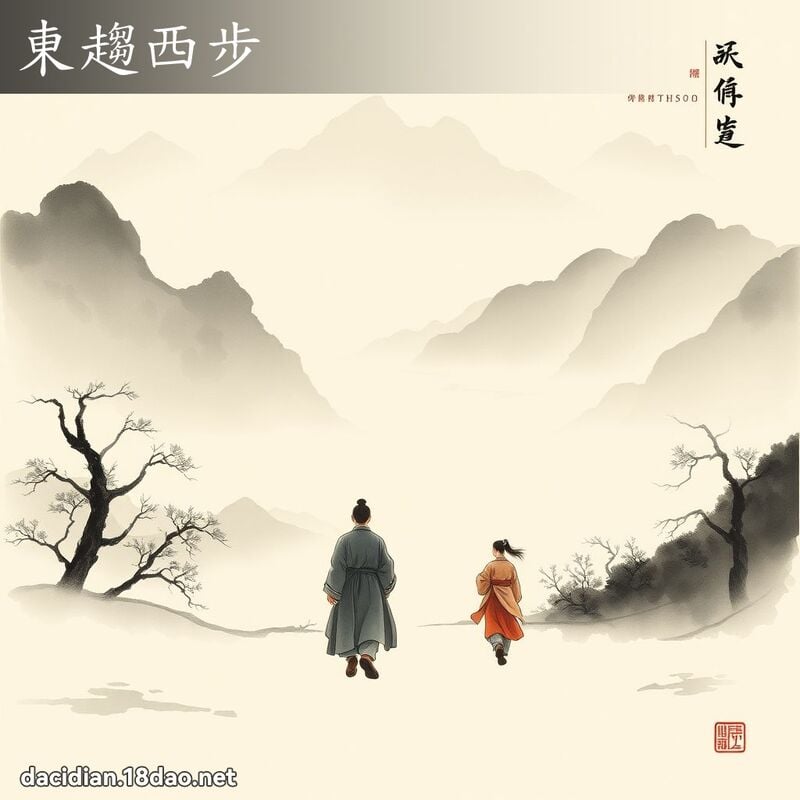 东趋西步 - 中华成语配图