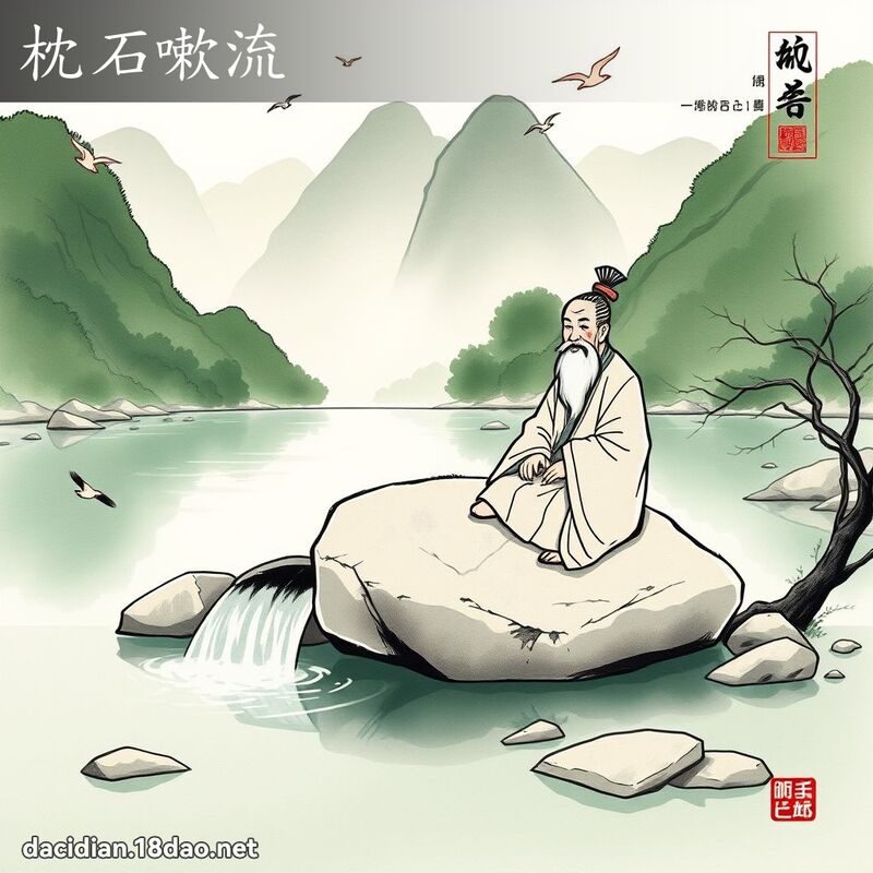 枕石嗽流 配图