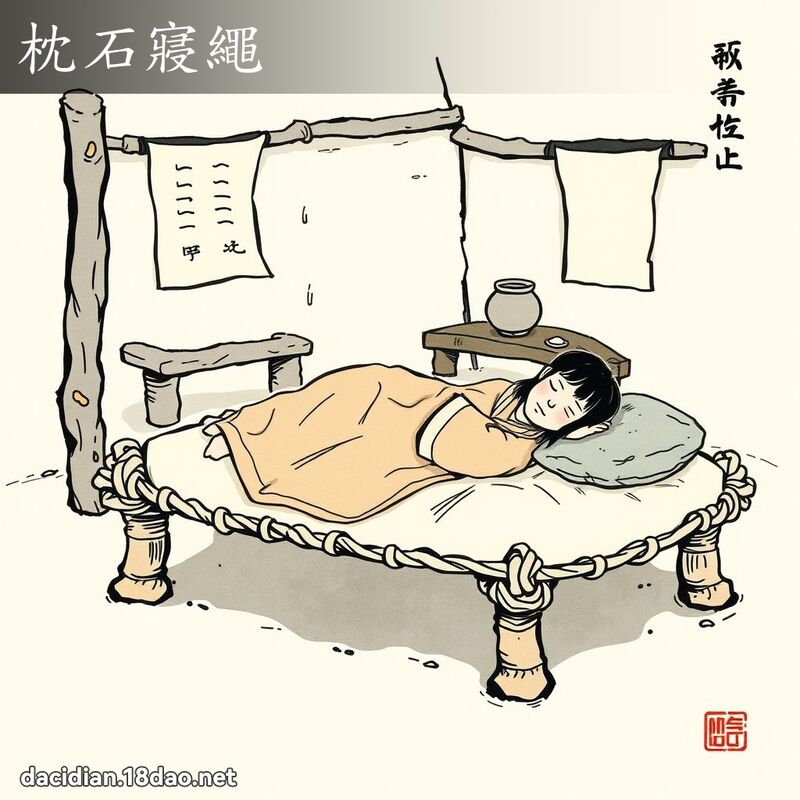 枕石寢繩 配图