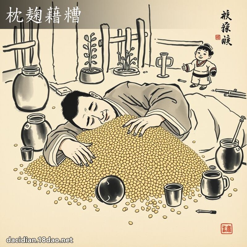 枕麹藉糟 配图