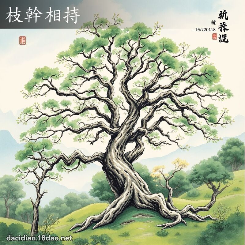 枝幹相持 配图