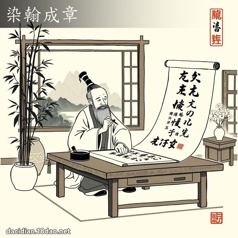 染翰成章 配图