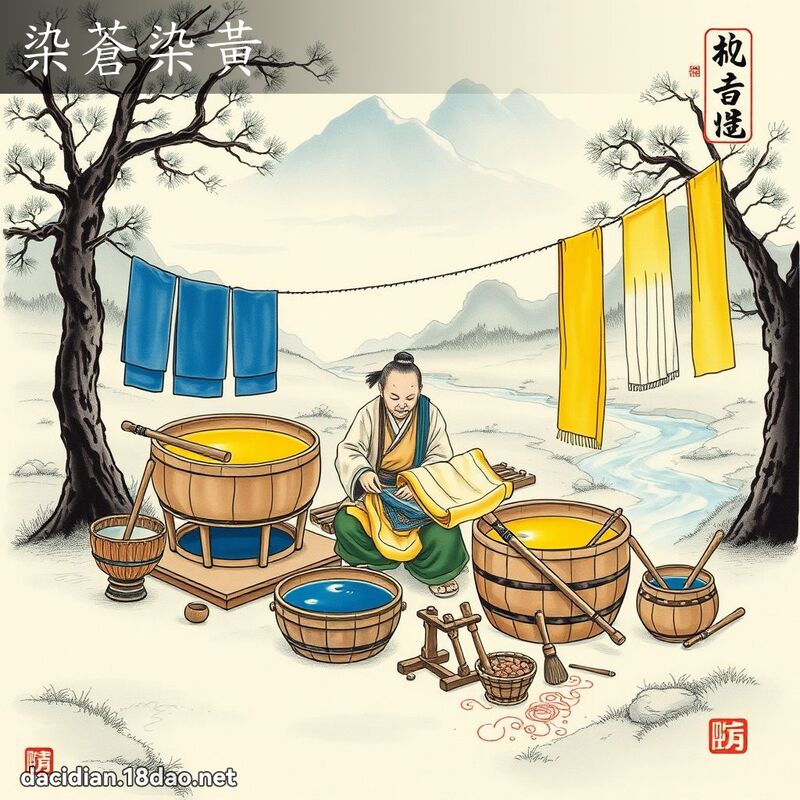 染苍染黄 配图