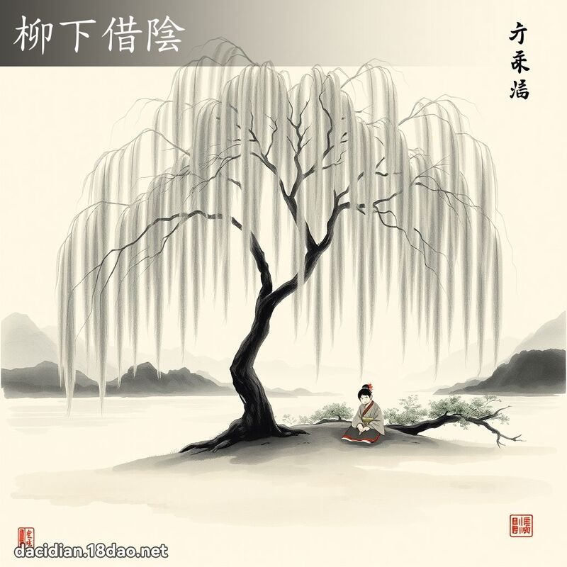 柳下借阴 配图
