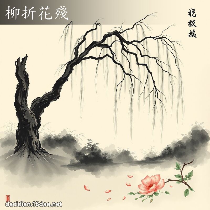 柳折花残 配图