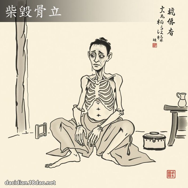 柴毁骨立 配图