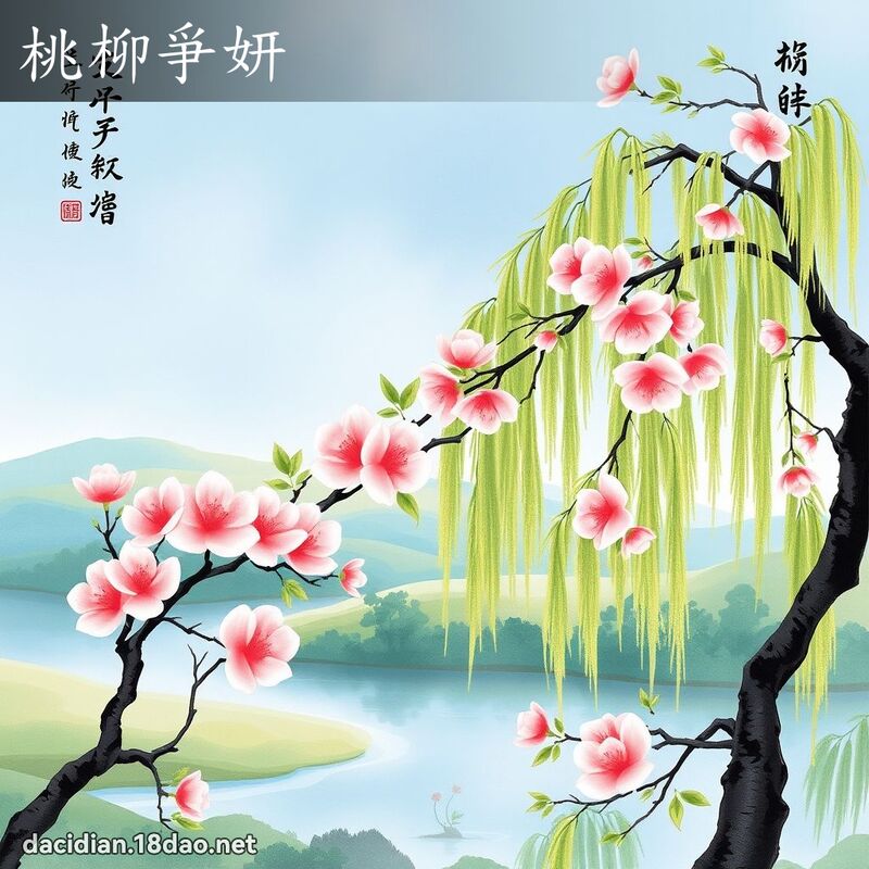 桃柳爭妍 配图