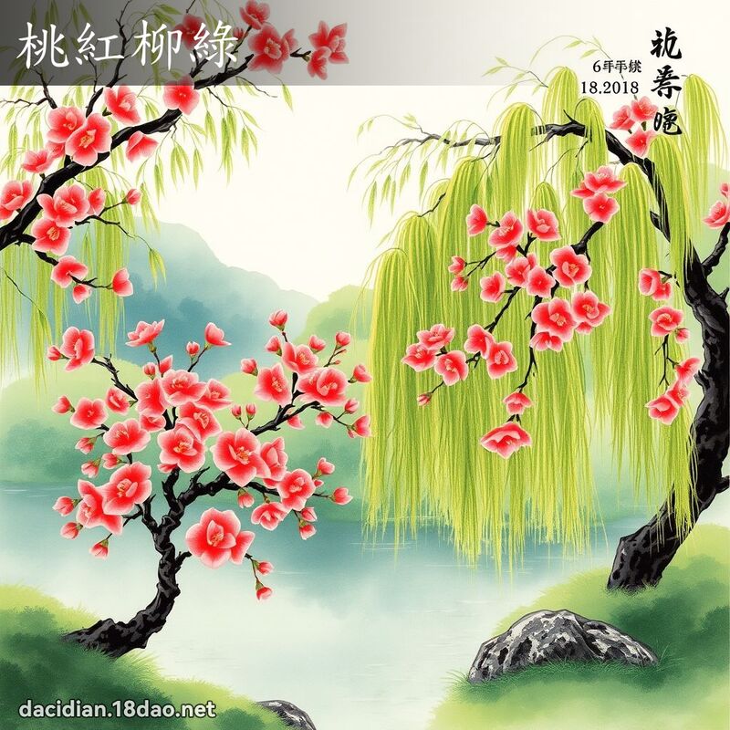 桃红柳绿 配图
