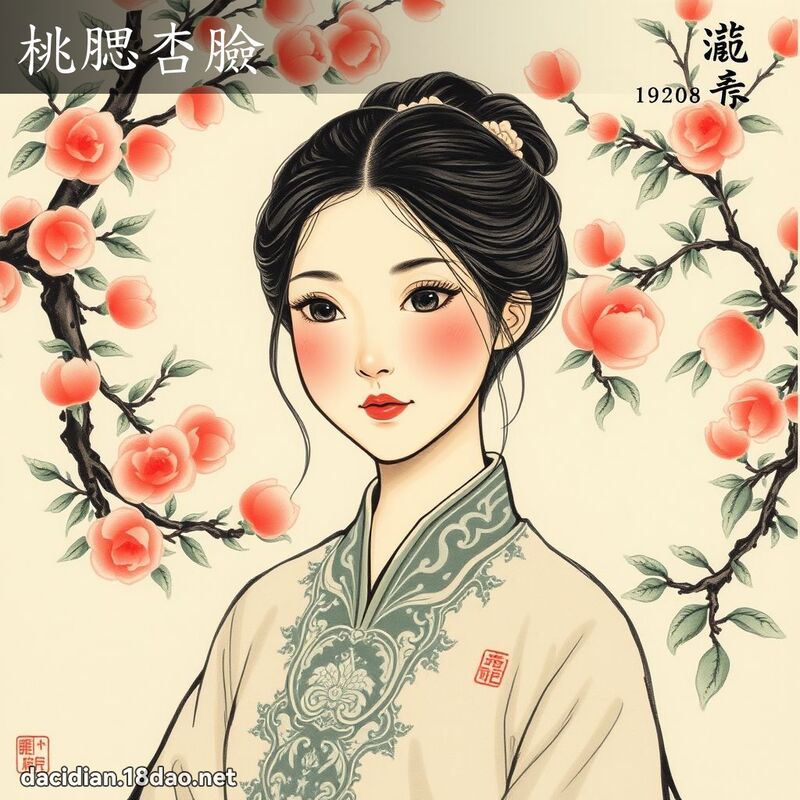桃腮杏脸 配图