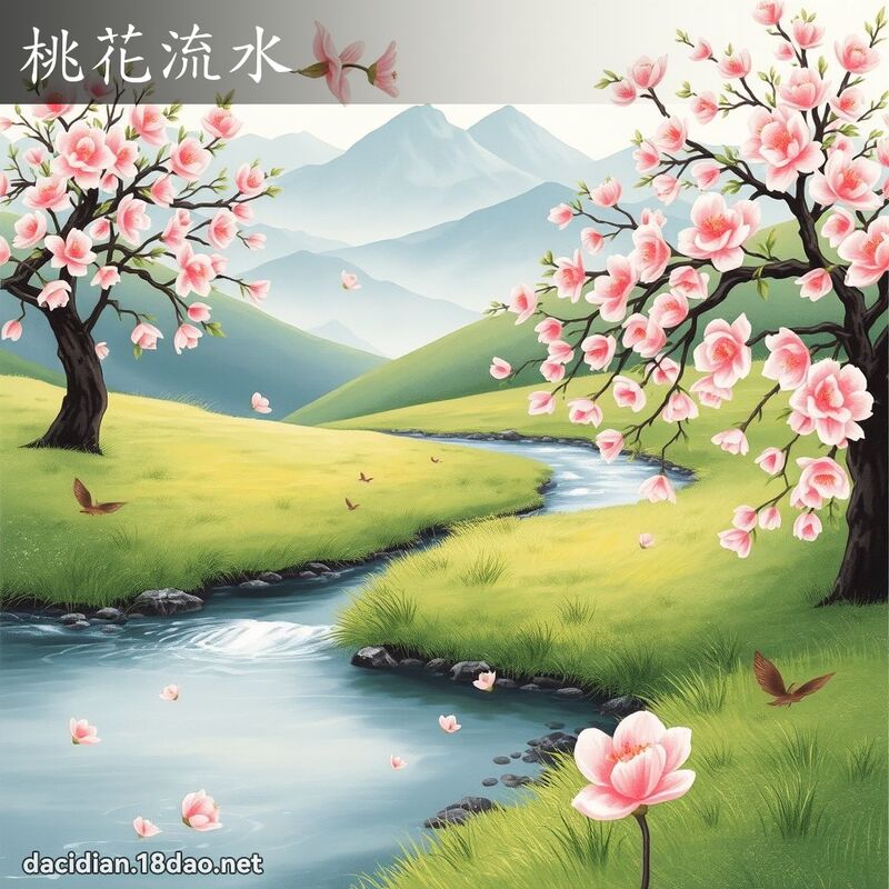 桃花流水 配图