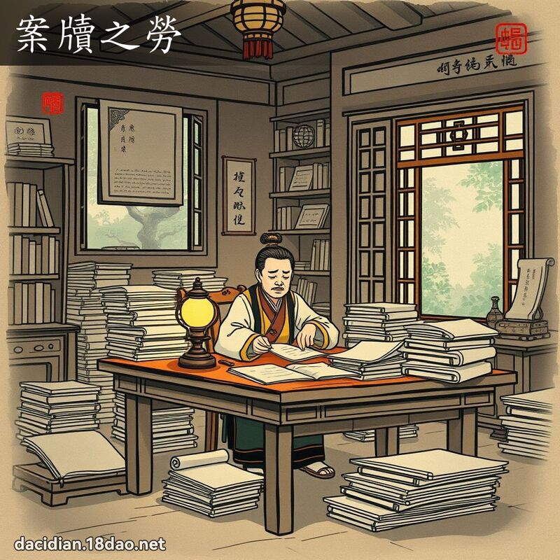 案牘之勞 - 中華成語配圖