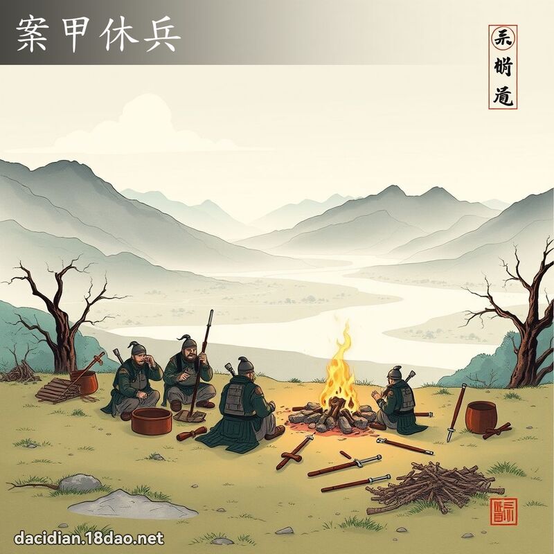 案甲休兵 - 中華成語配圖
