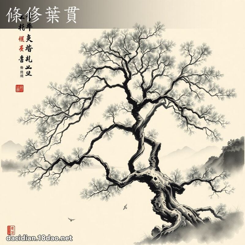 条修叶贯 配图