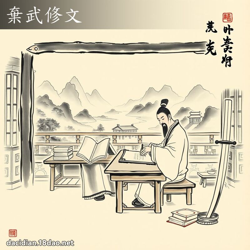 弃武修文 配图