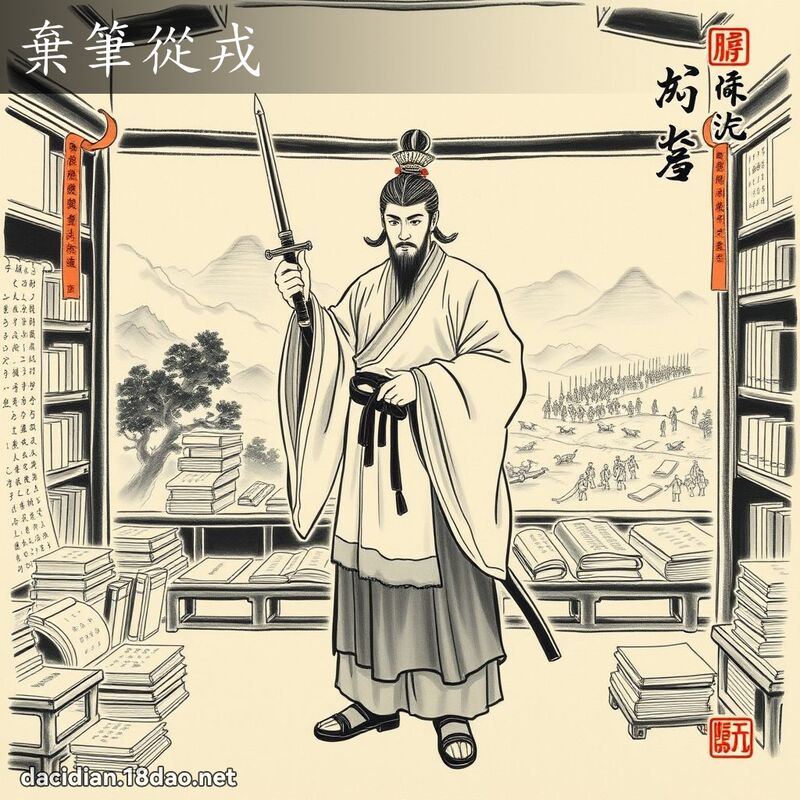 弃笔从戎 配图