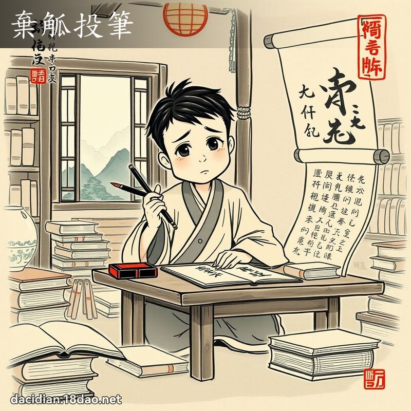 弃觚投笔 配图