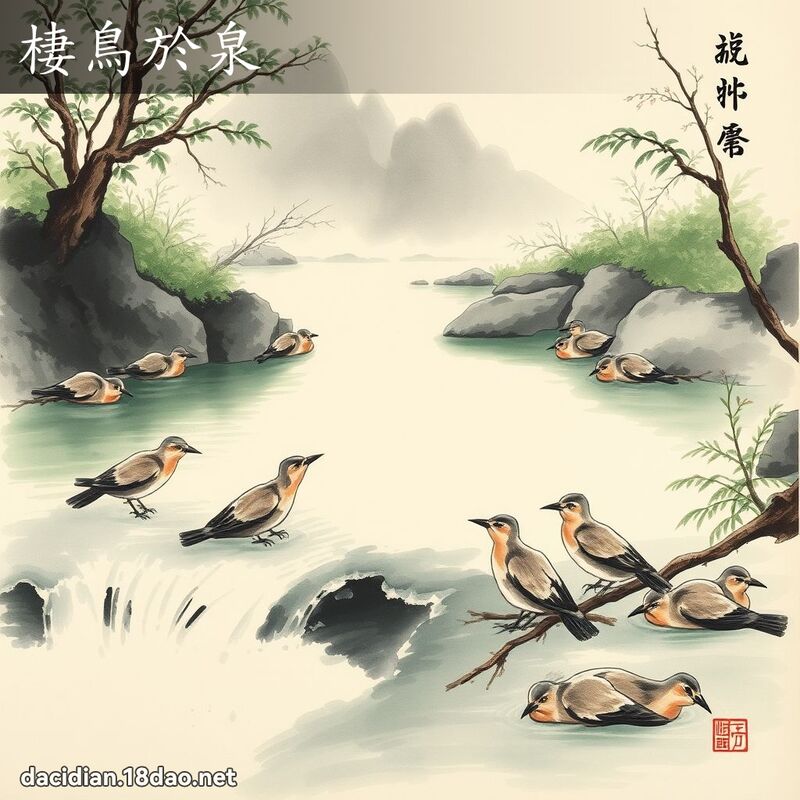 棲鸟於泉 配图