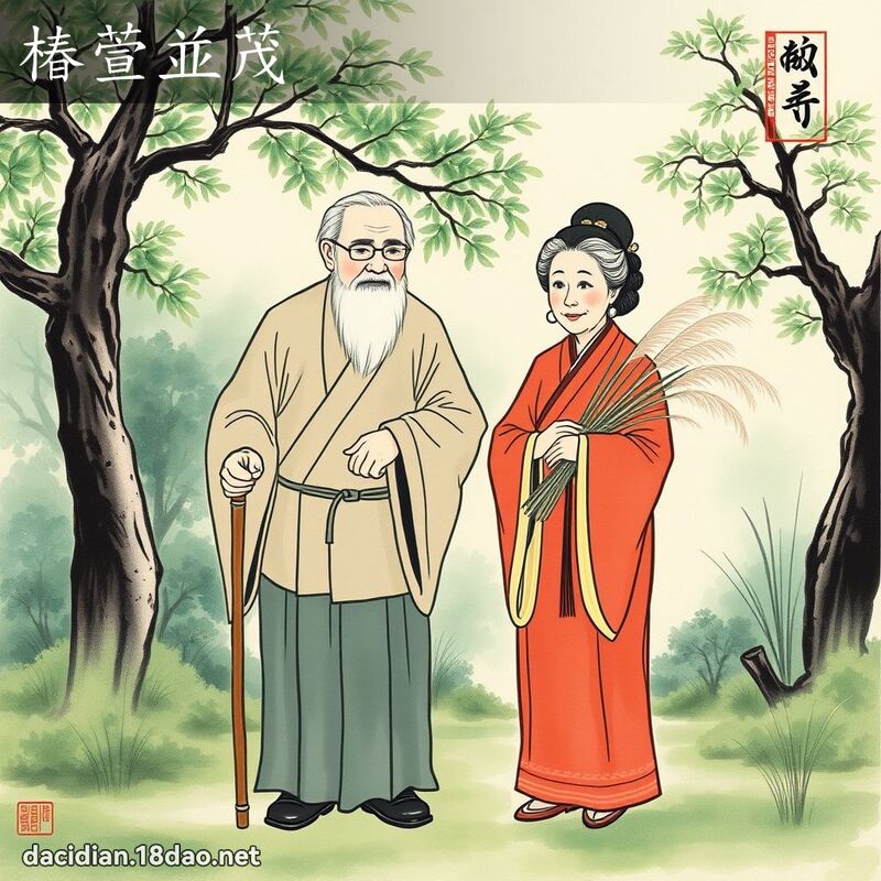 椿萱並茂 配图