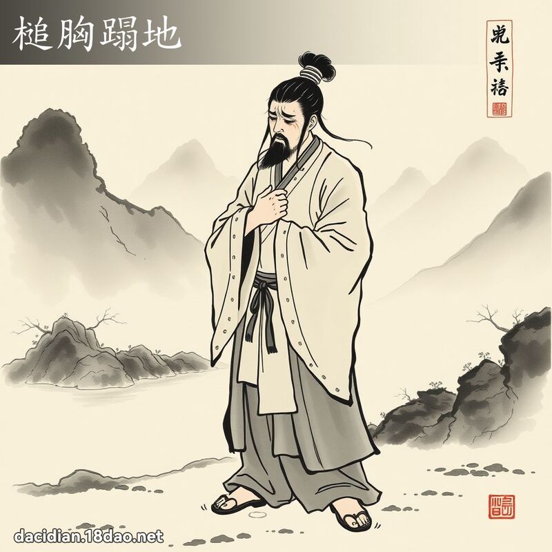 槌胸蹋地 配图