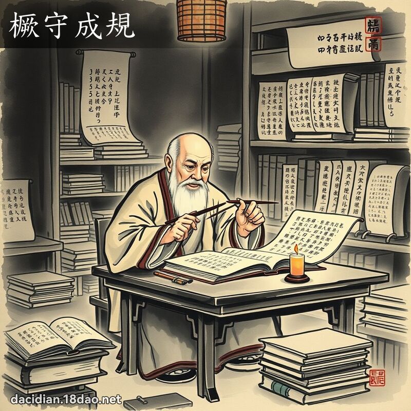 橛守成规 配图