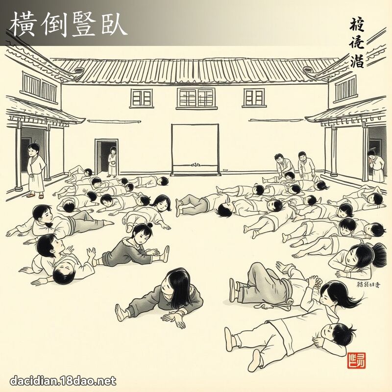 横倒竖臥 配图