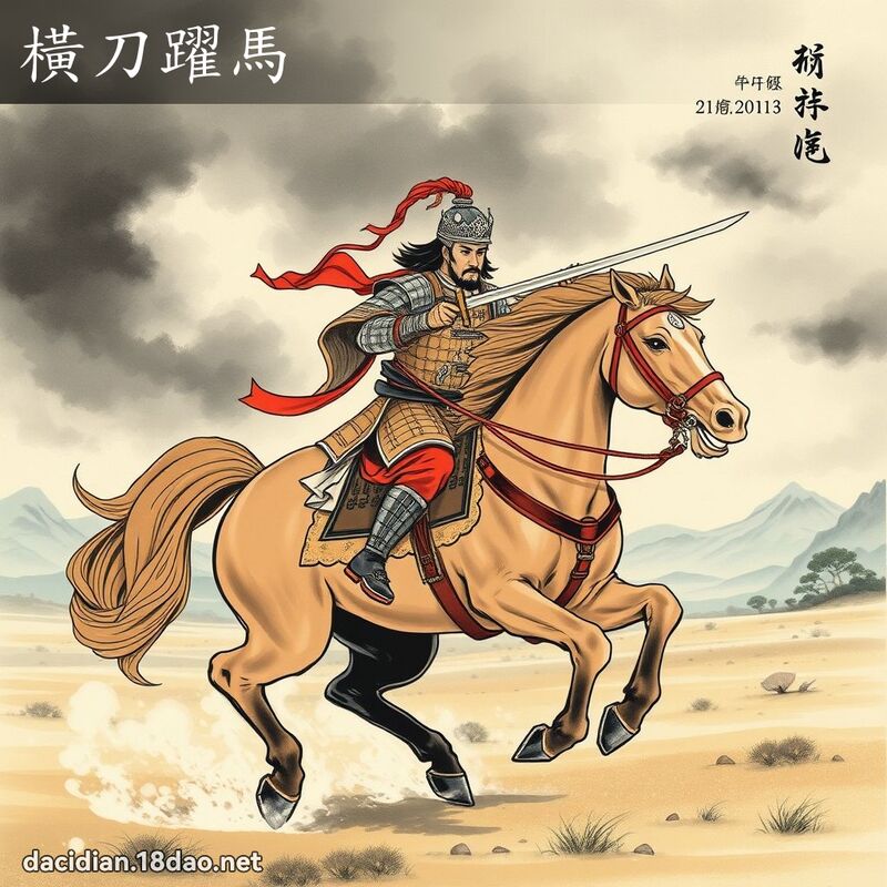 横刀跃马 配图