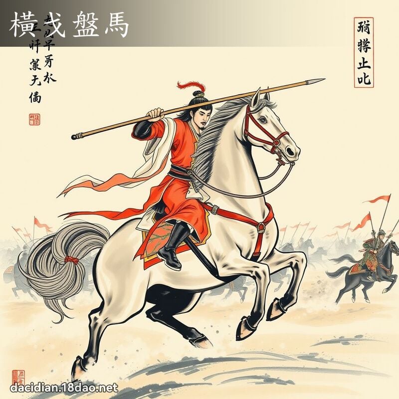 横戈盘马 配图