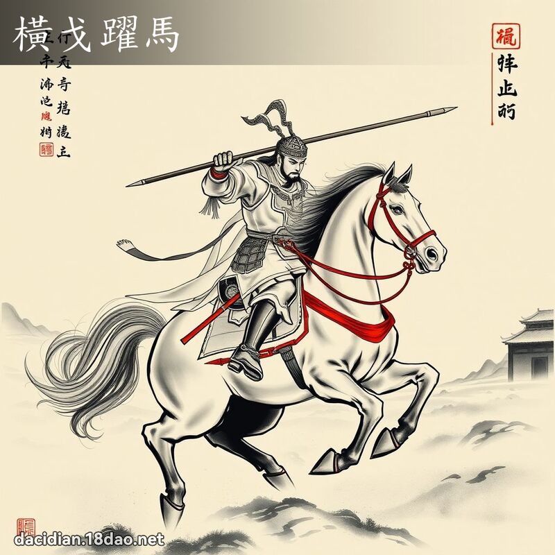 横戈跃马 配图