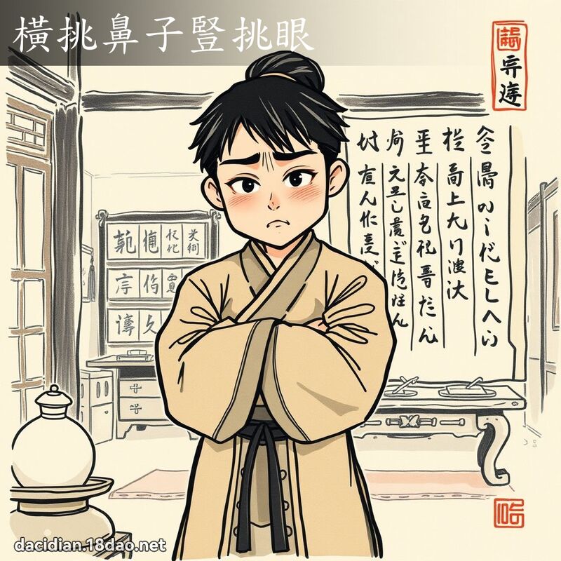 横挑鼻子竖挑眼 配图