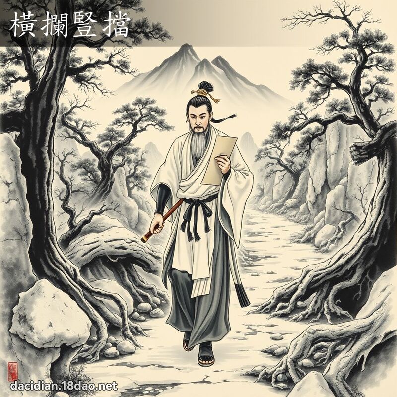 横拦竖挡 配图