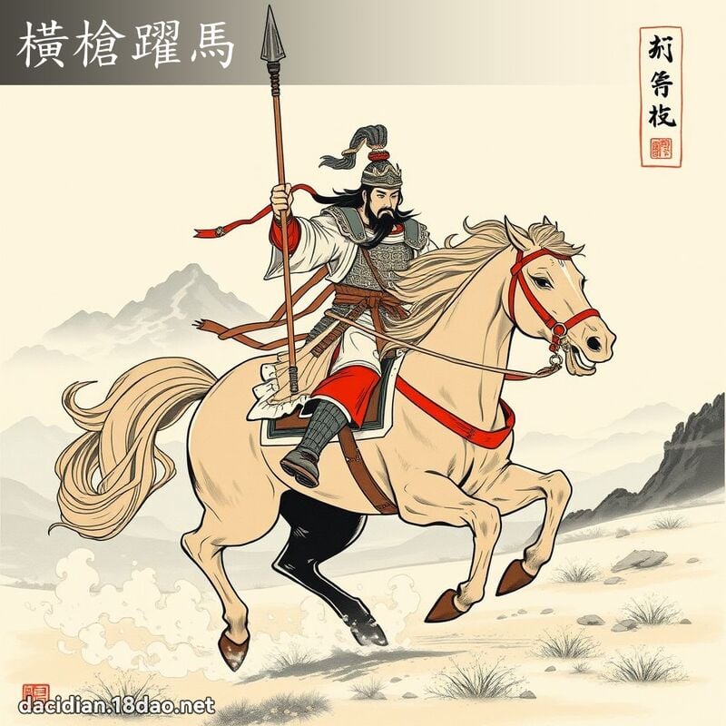横枪跃马 配图