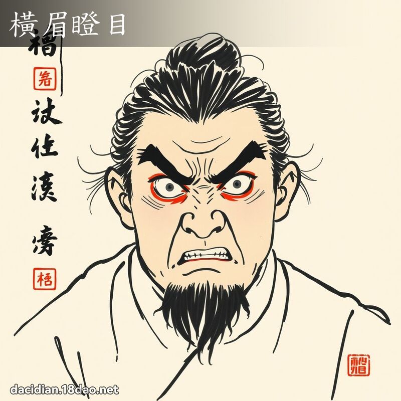 横眉瞪目 配图