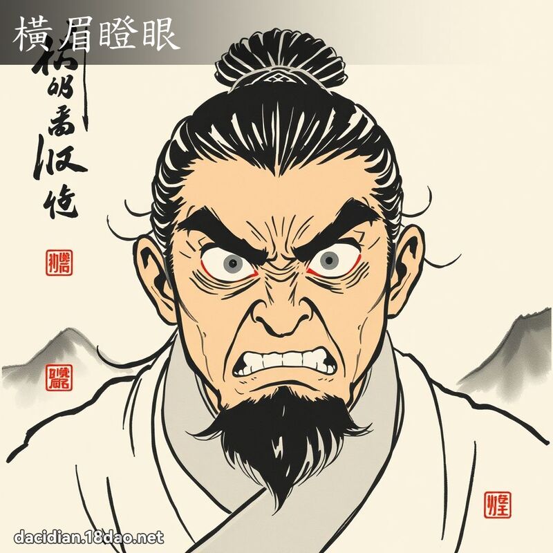 横眉瞪眼 配图