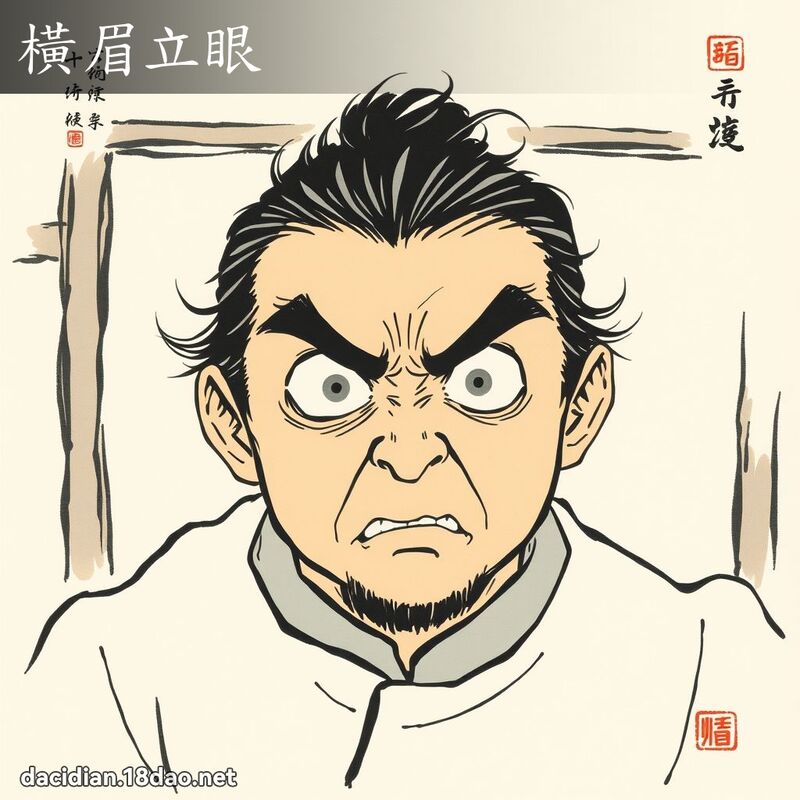 横眉立眼 配图