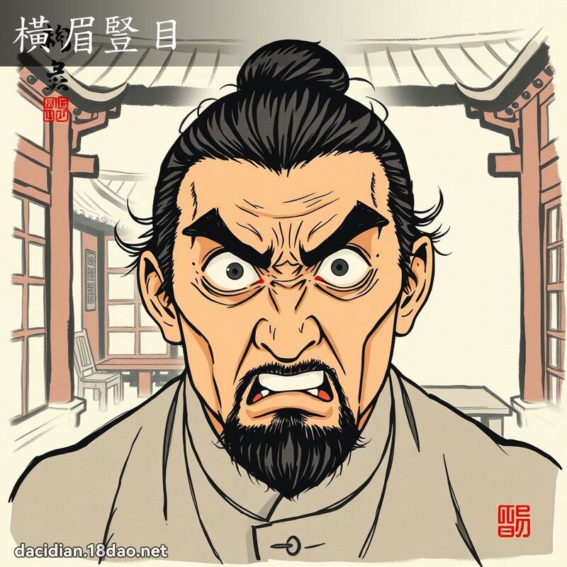 横眉竖目 配图