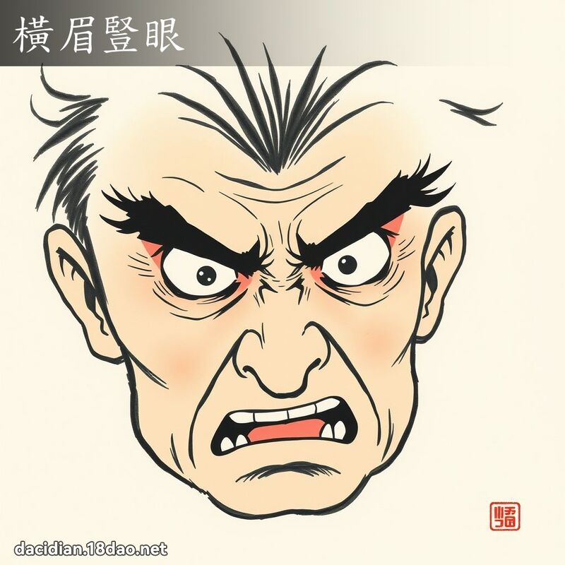 横眉竖眼 配图