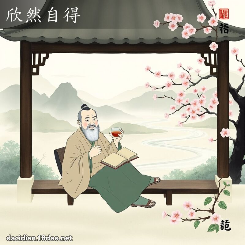 欣然自得 配图