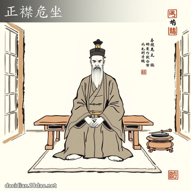 正襟危坐 配图