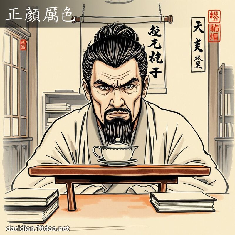 正顏厉色 配图