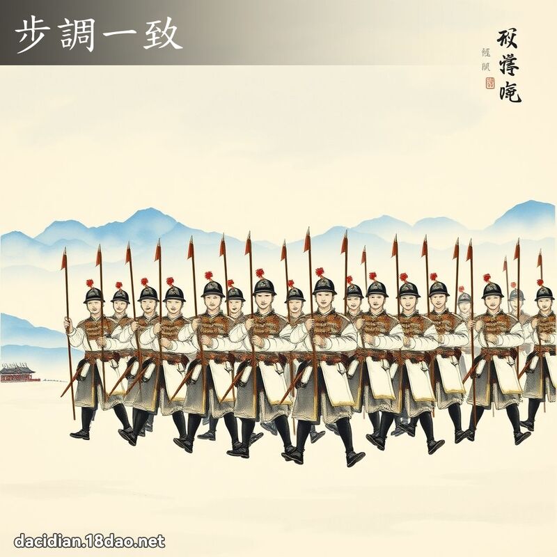 步调一致 配图