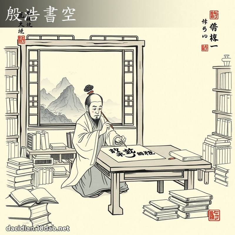 殷浩書空 配图