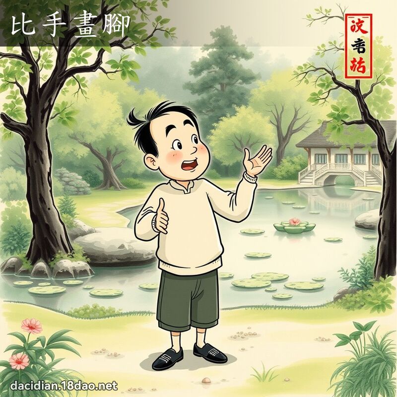 比手画脚 配图