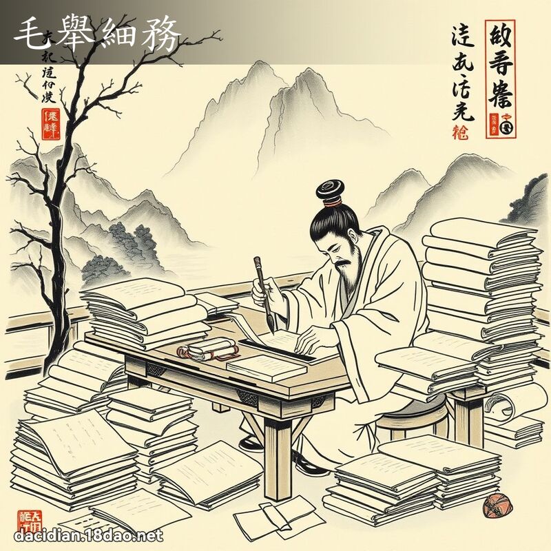 毛举细务 配图