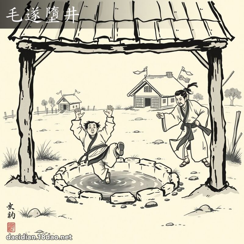 毛遂墮井 配图