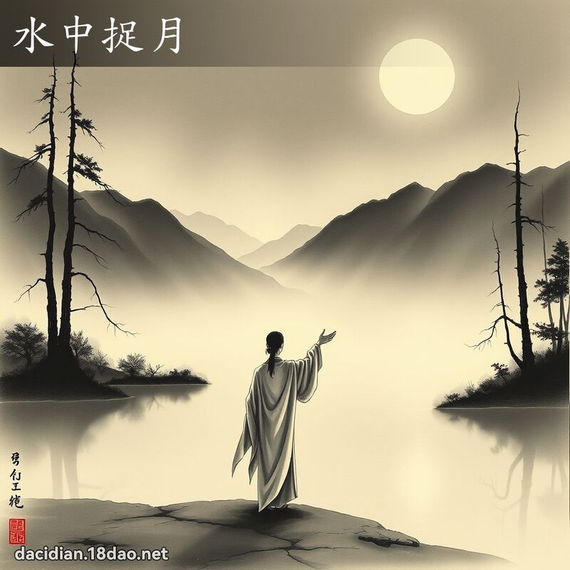水中捉月 配图