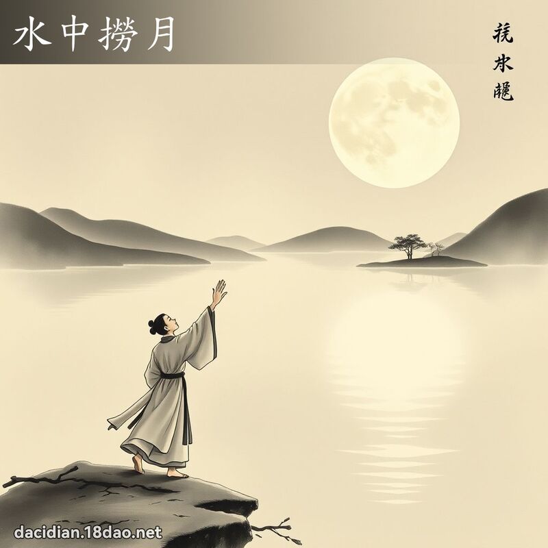 水中捞月 配图