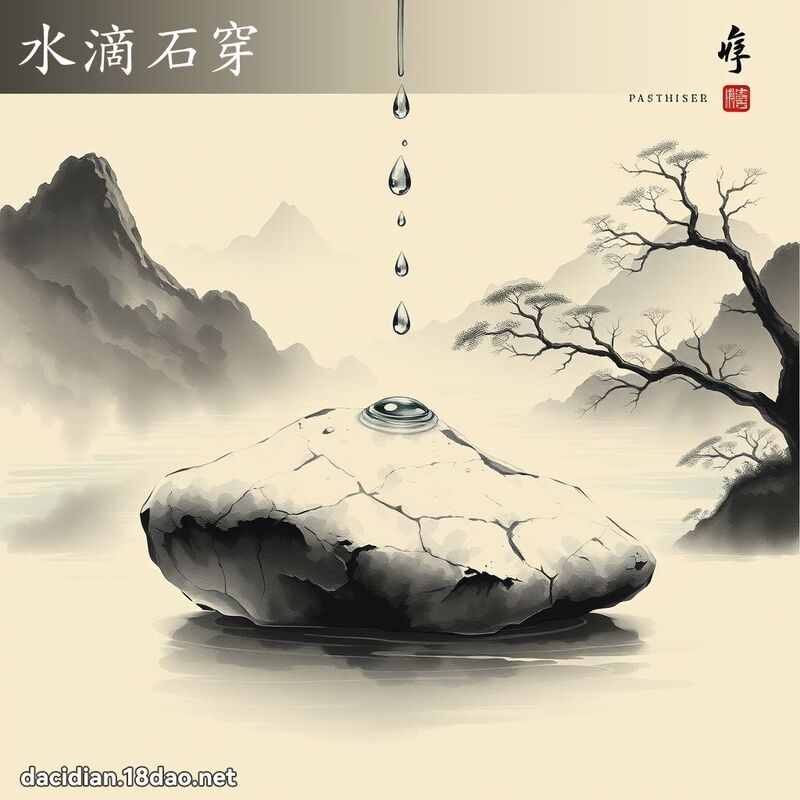 水滴石穿 配图
